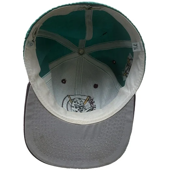 Vintage NHL Anaheim Mighty Ducks #1 Apparel Fitted Hat Size 7.25 Hockey team USA - Picture 9 of 16